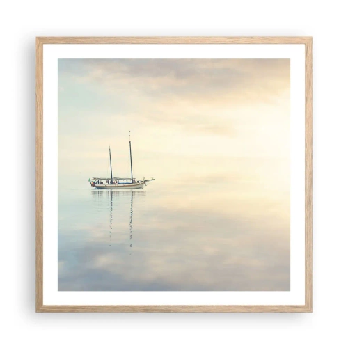 Póster en marco roble claro - En un mar de silencio - 60x60 cm