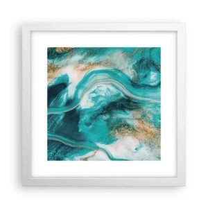 Póster en marco blanco - Río de oro - 30x30 cm