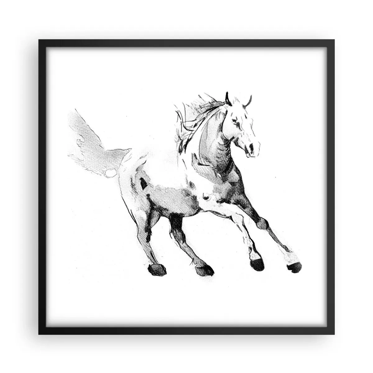 Póster en marco negro - Alma indómita - 50x50 cm