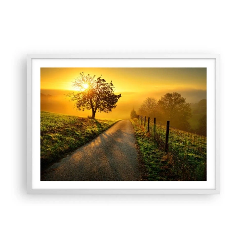 Póster en marco blanco - Tarde melosa - 70x50 cm