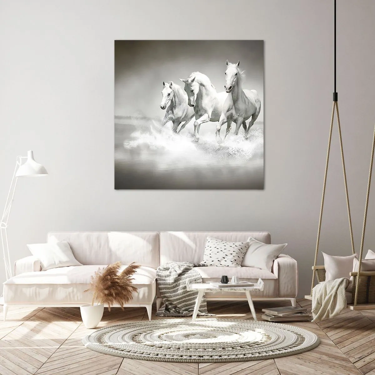 Cuadro sobre lienzo - Impresión de Imagen - Locura blanca - 40x40 cm