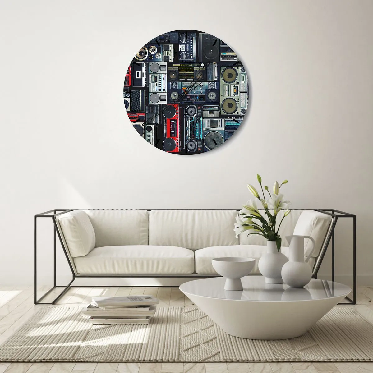 Reloj de pared - Reloj de vidrio - Nostalgia de los 80. - 40x40 cm