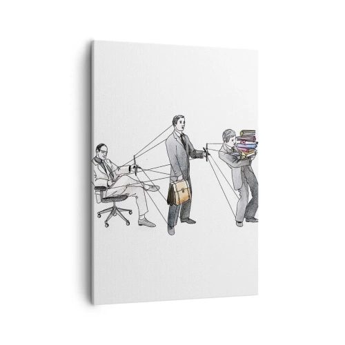 Cuadro sobre lienzo - Impresión de Imagen - Una ilustración que muestra personas controladas como marionetas. - 50x70cm - Cada cual tiene su señor - Decoración de pared moderna para salón y dormitorio ARTTOR