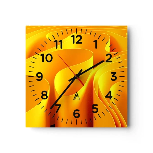 Reloj de pared - Reloj de vidrio - Como las olas del sol - 30x30 cm