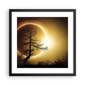 Póster en marco negro - Eclipse total - 40x40 cm