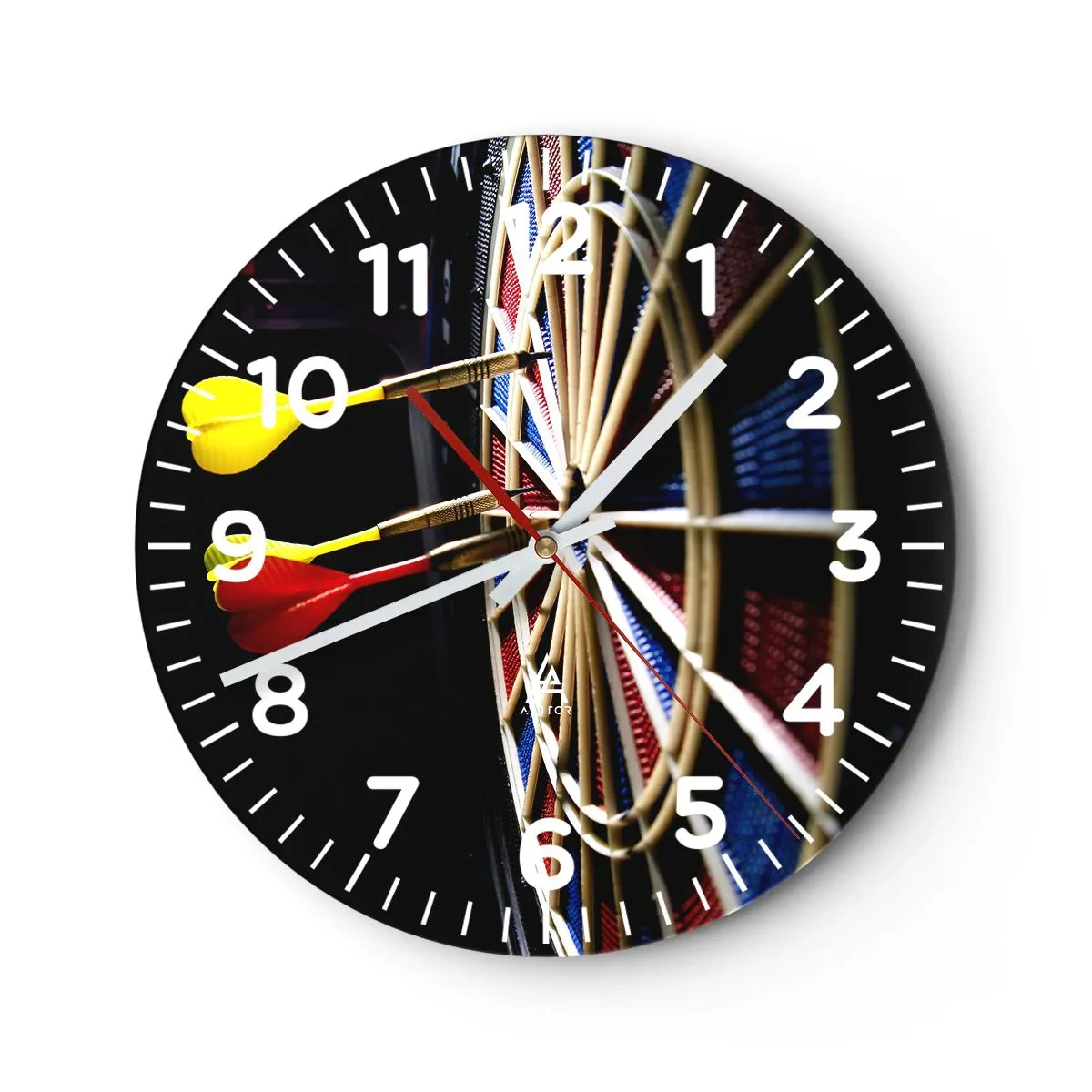 Reloj de pared - Reloj de vidrio - En el blanco - 30x30 cm
