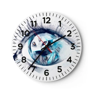 Reloj de pared - Reloj de vidrio - Ojo con la naturaleza - 30x30 cm