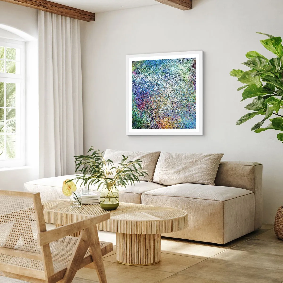 Póster en marco blanco - No es tan fácil - 50x50 cm