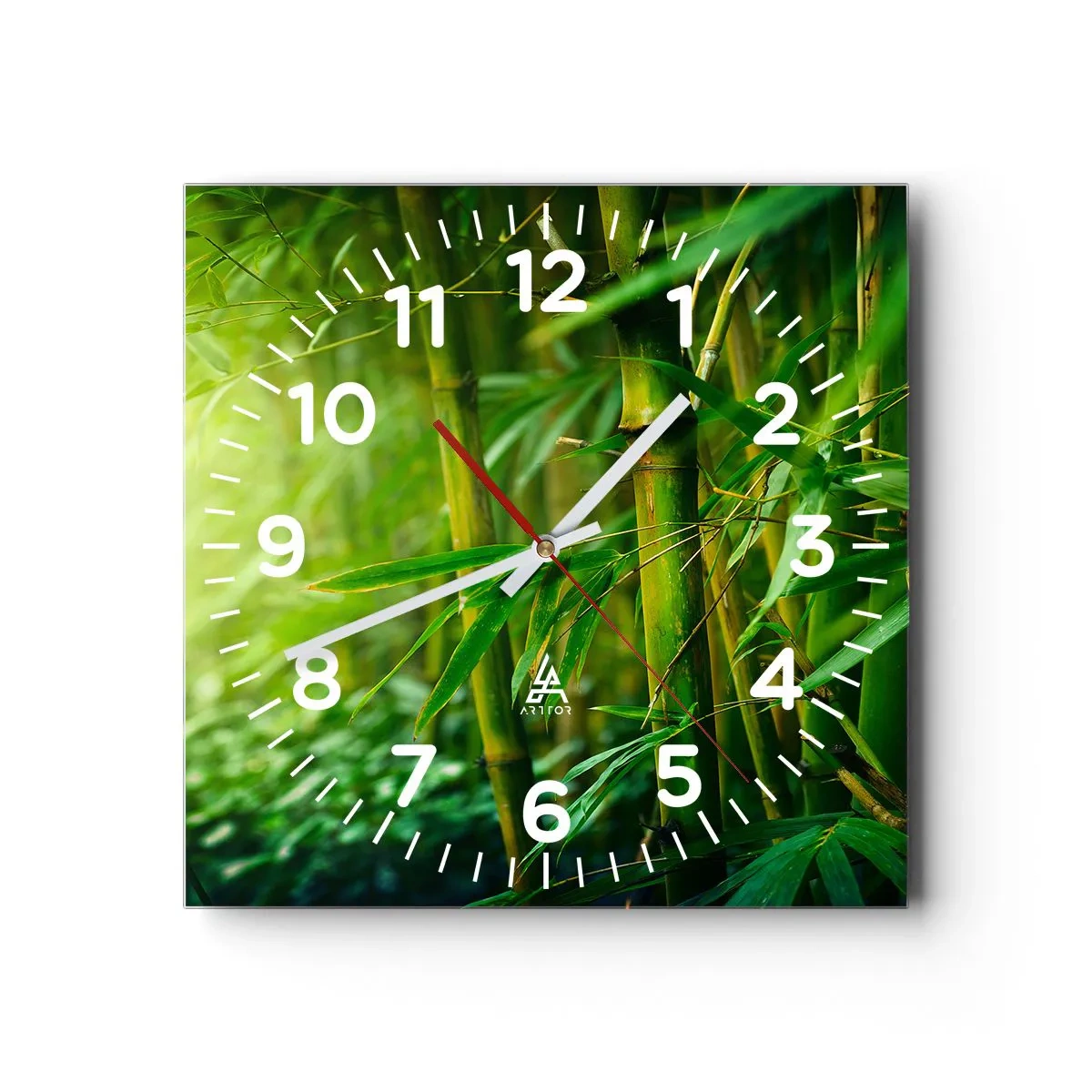 Reloj de pared - Reloj de vidrio - Conocer el propio verdor - 40x40 cm