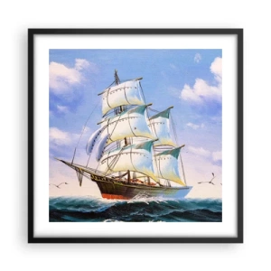 Póster en marco negro - Orgulloso con el viento - 50x50 cm