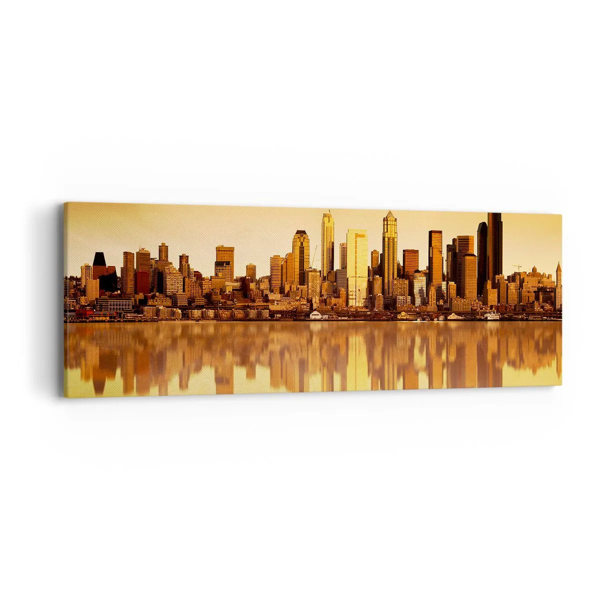 Cuadro sobre lienzo - Impresión de Imagen - El silencio de la metrópoli - 90x30 cm