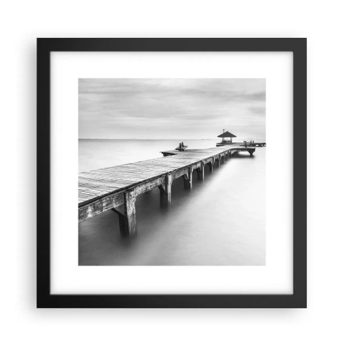 Póster en marco negro - Lejos - 30x30 cm