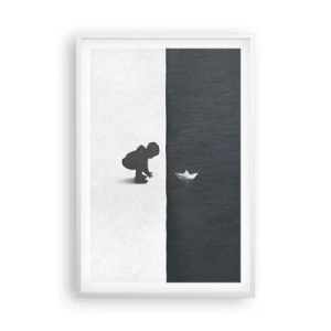 Póster en marco blanco - Una gran expedición náutica - 61x91 cm