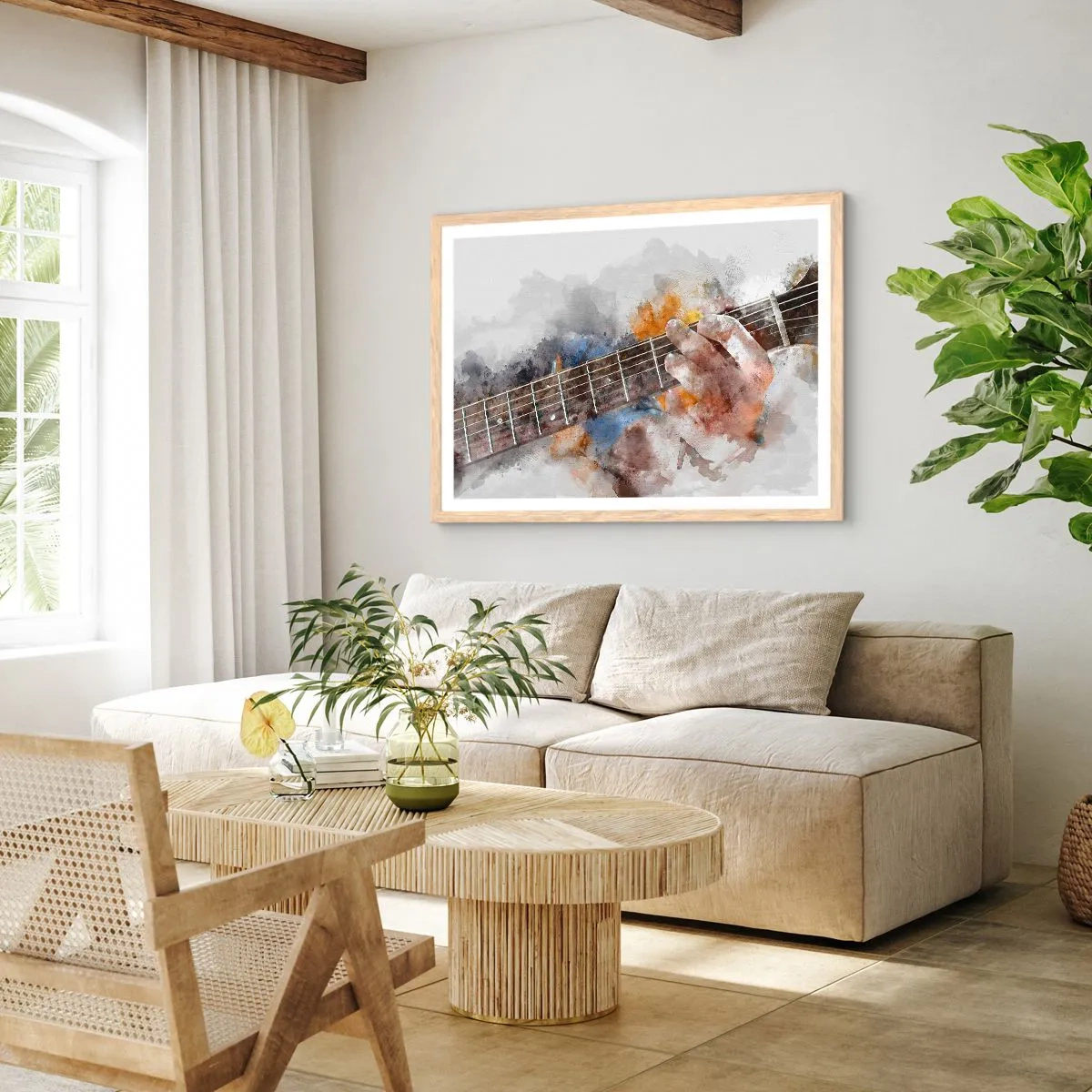 Póster en marco roble claro - Poesía entre las cuerdas - 40x30 cm