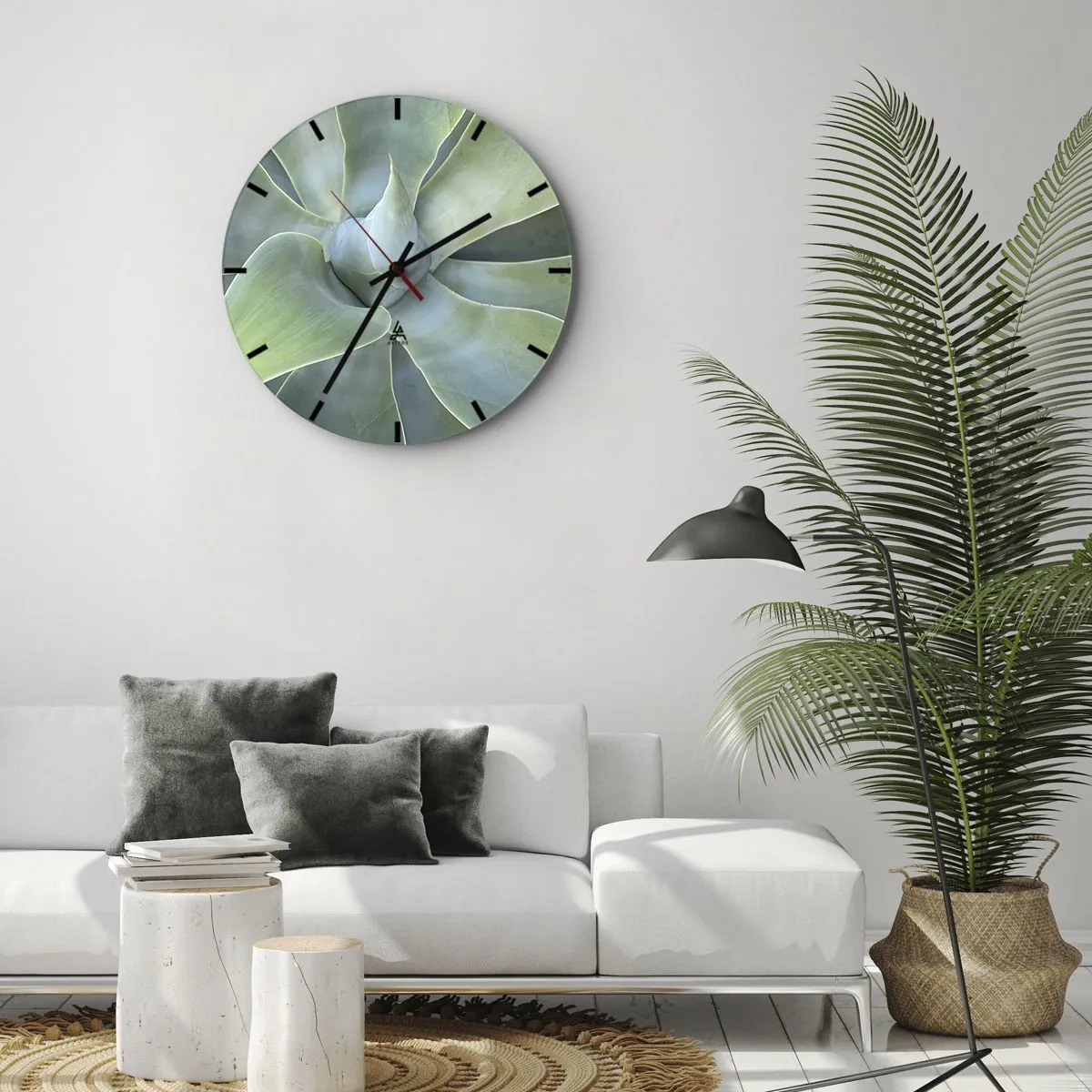 Reloj de pared - Reloj de vidrio - El nacimiento del verde - 40x40 cm