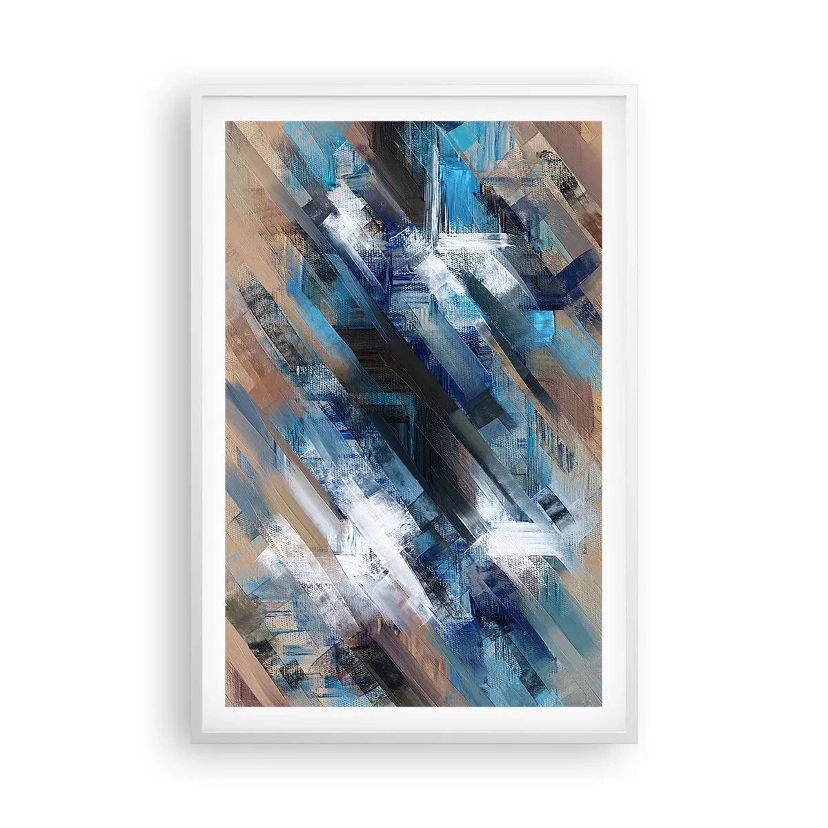 Póster en marco blanco - En una inclinación azul - 61x91 cm