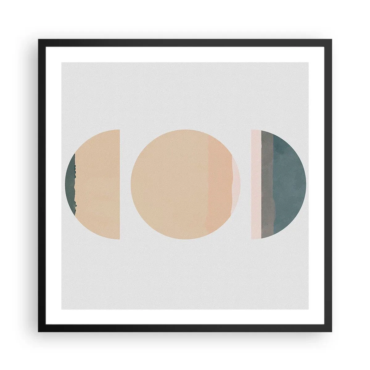 Póster en marco negro - Círculo tras círculo - 60x60 cm