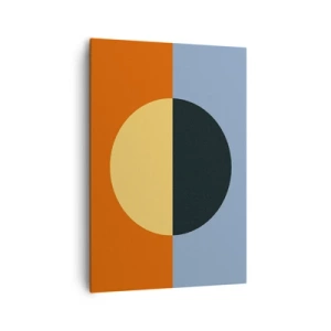 Cuadro sobre lienzo - Impresión de Imagen - Abstracción geométrica con colores contrastantes. - 70x100cm - Una composición de calidez y frescura - Decoración de pared moderna para salón y dormitorio ARTTOR