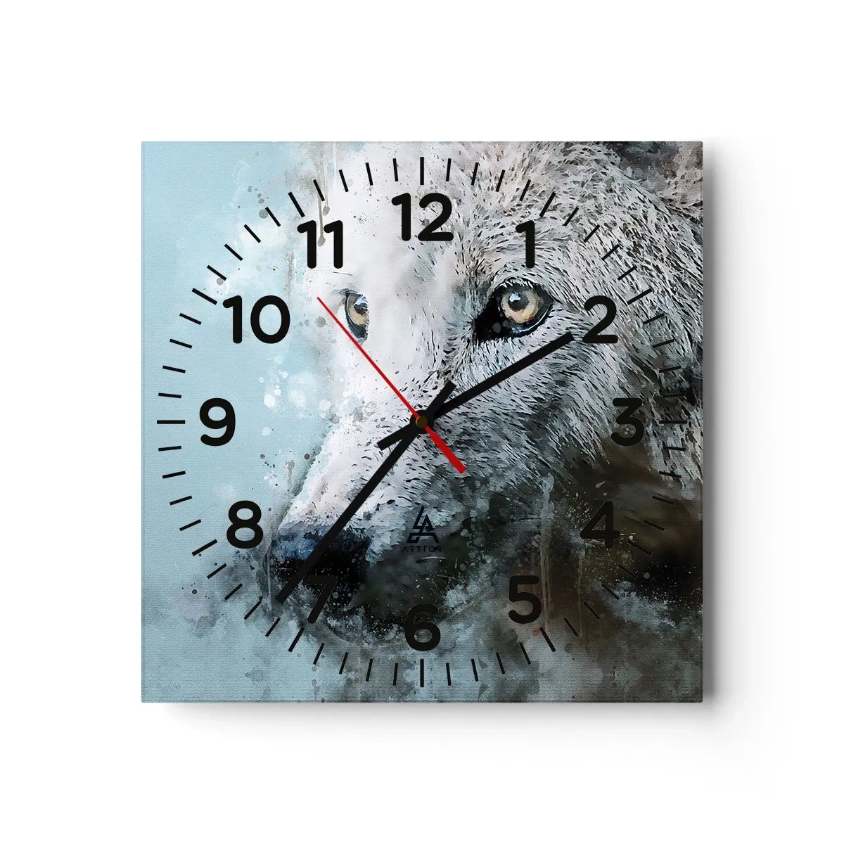 Reloj de pared - Reloj de vidrio - Conoce el alma del lobo - 30x30 cm