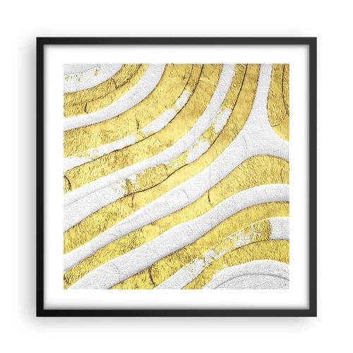 Póster en marco negro - Una composición en blanco y oro - 50x50 cm