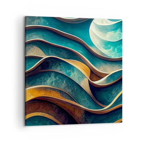 Cuadro sobre lienzo - Impresión de Imagen - Meandros de azul - 60x60 cm
