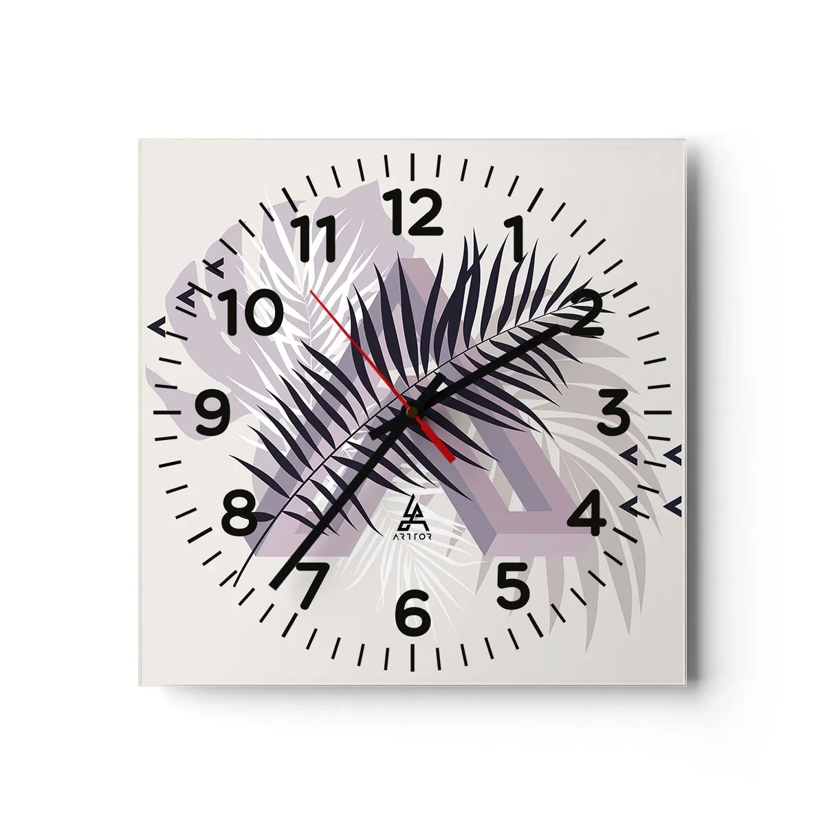 Reloj de pared - Reloj de vidrio - La sombra de una sombra - 40x40 cm