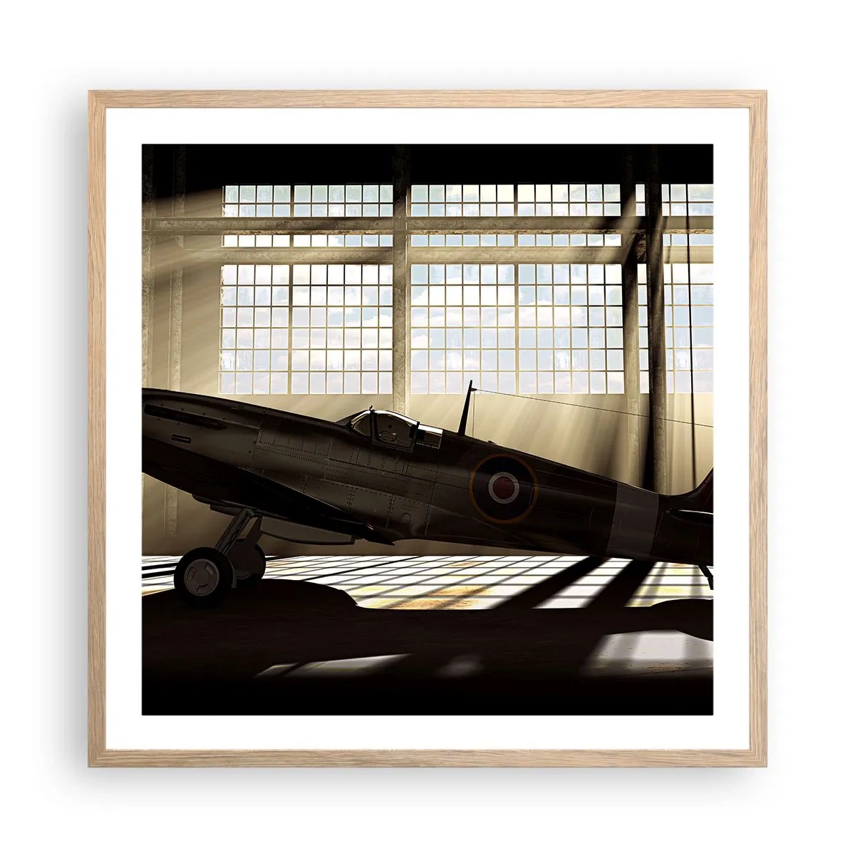 Póster en marco roble claro - El descanso del guerrero - 60x60 cm