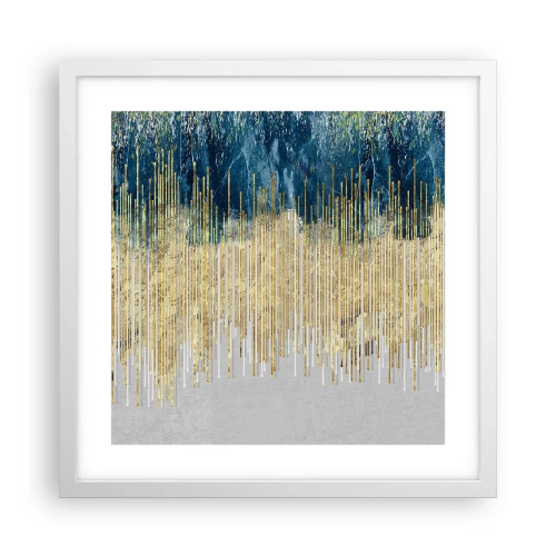 Póster en marco blanco - Frontera de líneas doradas - 40x40 cm