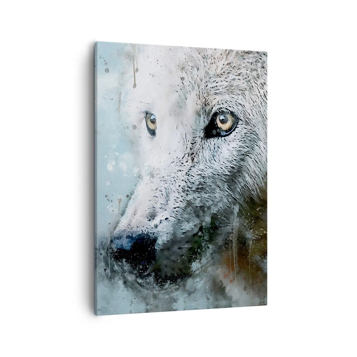 Cuadro sobre lienzo - Impresión de Imagen - Retrato en acuarela de un lobo - 50x70cm - Conoce el alma del lobo - Decoración de pared moderna para salón y dormitorio ARTTOR