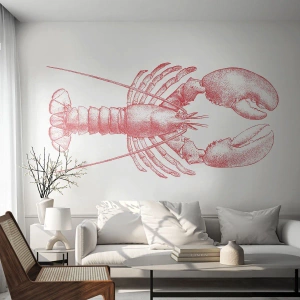 Fotomural Premium Canvas - La reina de los fondos rocosos - Langosta, Mariscos, Mariscos - 300x210 cm