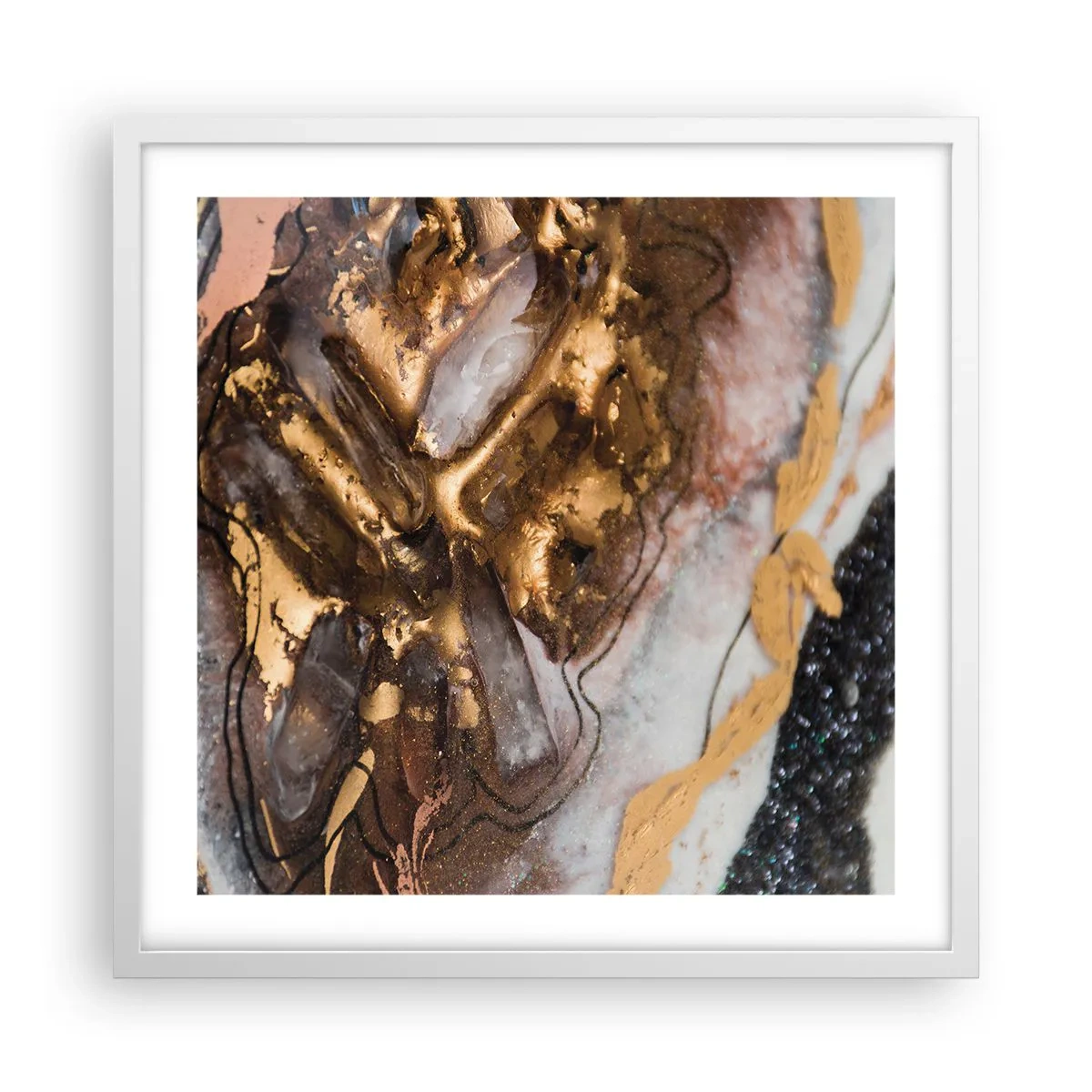 Póster en marco blanco - Elemento de la tierra - 50x50 cm