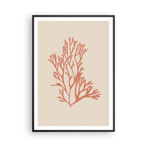 Póster en marco negro - Filigrana de coral - 70x100 cm
