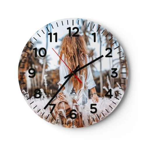 Reloj de pared - Reloj de vidrio - Nacida en el plumón de la Tierra - 30x30 cm