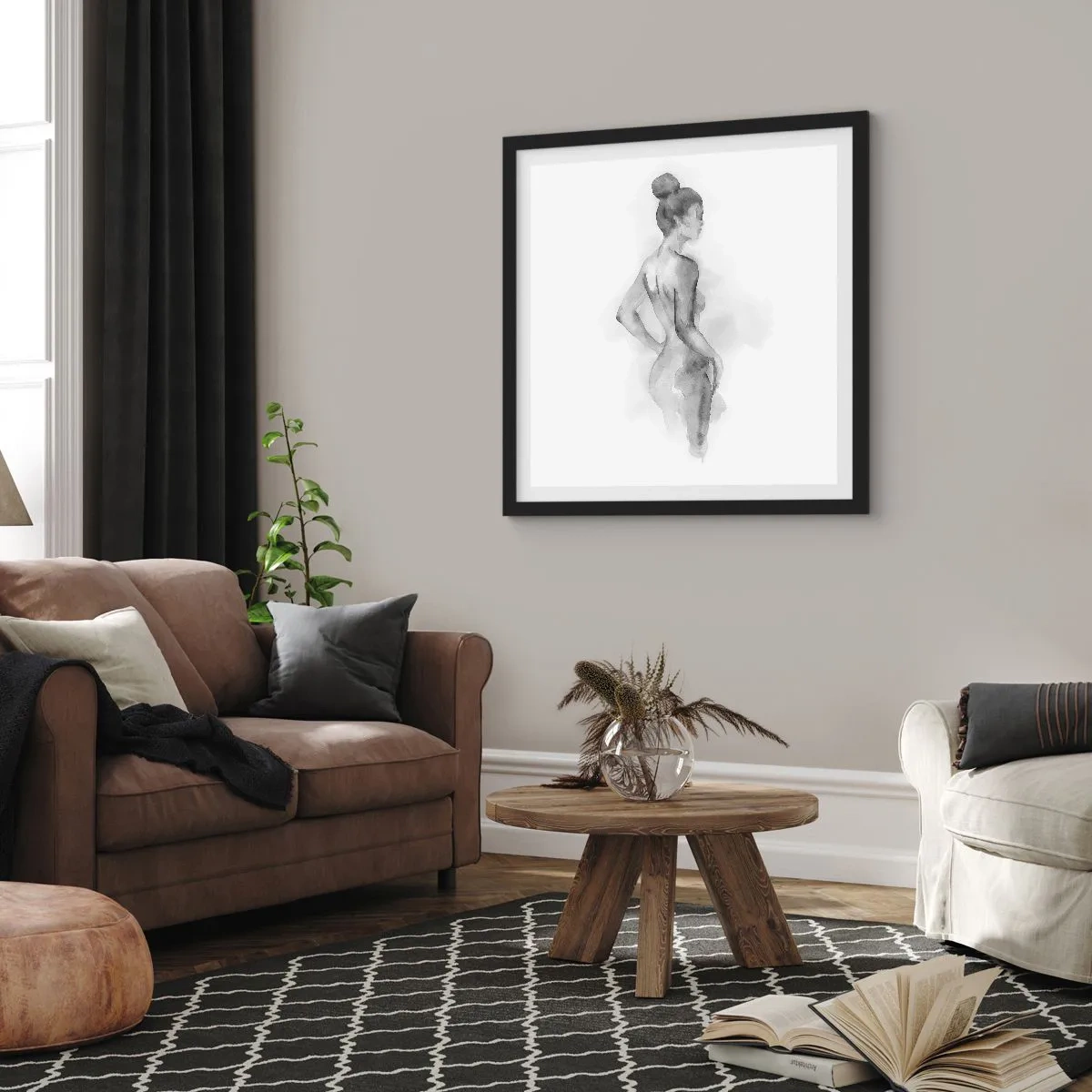 Póster en marco negro - Tan hermosa como la pintura - 60x60 cm