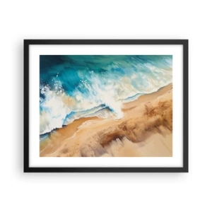 Póster en marco negro - Olas recurrentes - 50x40 cm