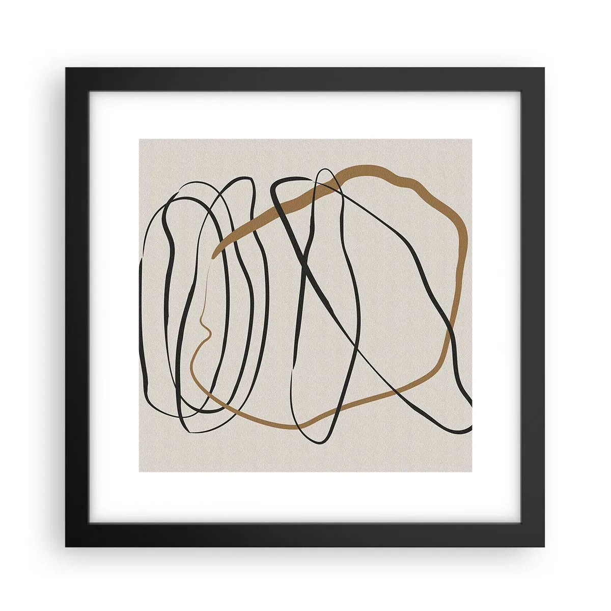Póster en marco negro - Composición: danza lineal - 30x30 cm