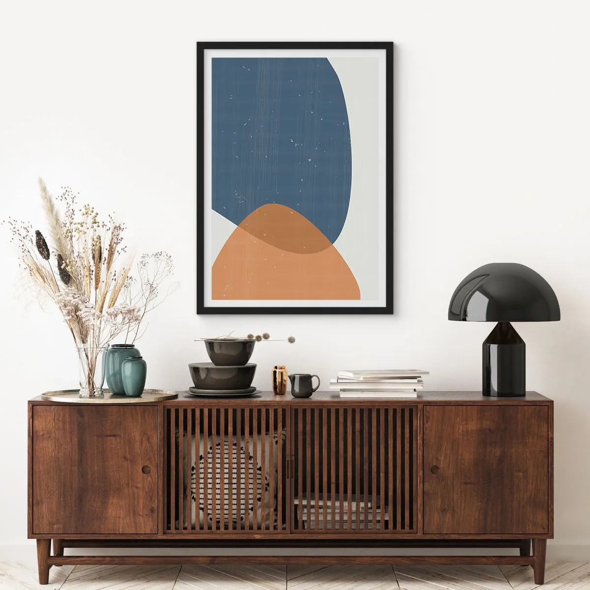 Póster en marco negro - Óvalos e influencias - 61x91 cm