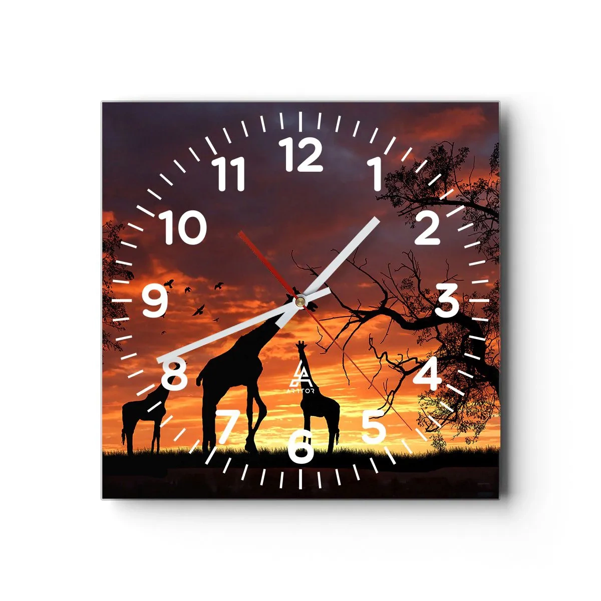 Reloj de pared - Reloj de vidrio - Una pequeña cena con tus seres queridos - 40x40 cm