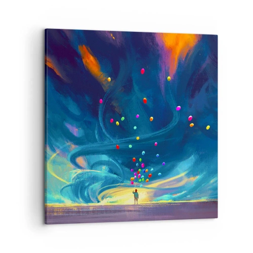 Cuadro sobre lienzo - Impresión de Imagen - En un viento azul - 50x50 cm