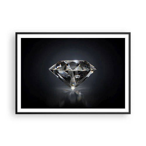 Póster en marco negro - Una interpretación artística de un diamante sobre un fondo oscuro. - 100x70cm - Riqueza y belleza - Decoración de pared moderna para salón y dormitorio ARTTOR