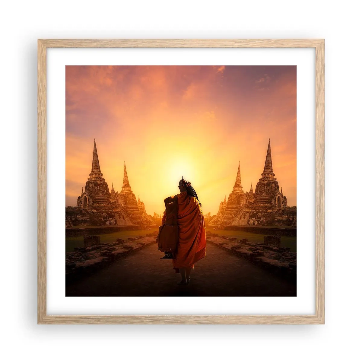 Póster en marco roble claro - En paz por la eternidad - 50x50 cm