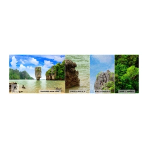Muestra de fotomural Premium Sand - Las maravillas rocosas de la naturaleza - Paisaje, Naturaleza, Zona tropical - 100x30 cm