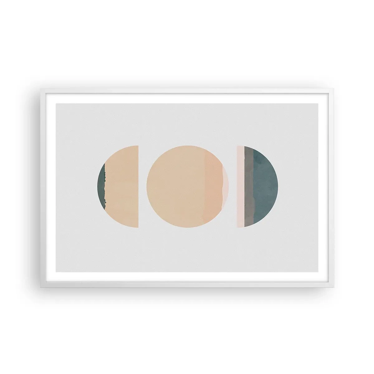 Póster en marco blanco - Círculo tras círculo - 91x61 cm