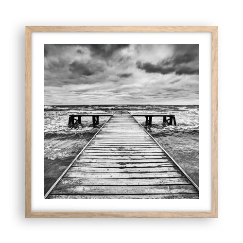 Póster en marco roble claro - Estoy esperando que sople el viento... - 50x50 cm