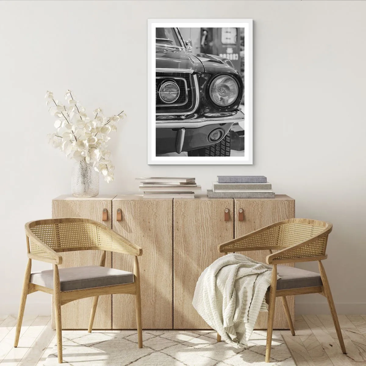 Póster en marco blanco - Paseo rudo - 50x70 cm