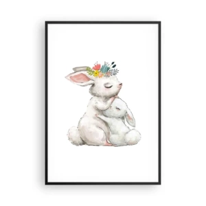 Póster en marco negro - En ningún lugar mejor que con mamá - 70x100 cm