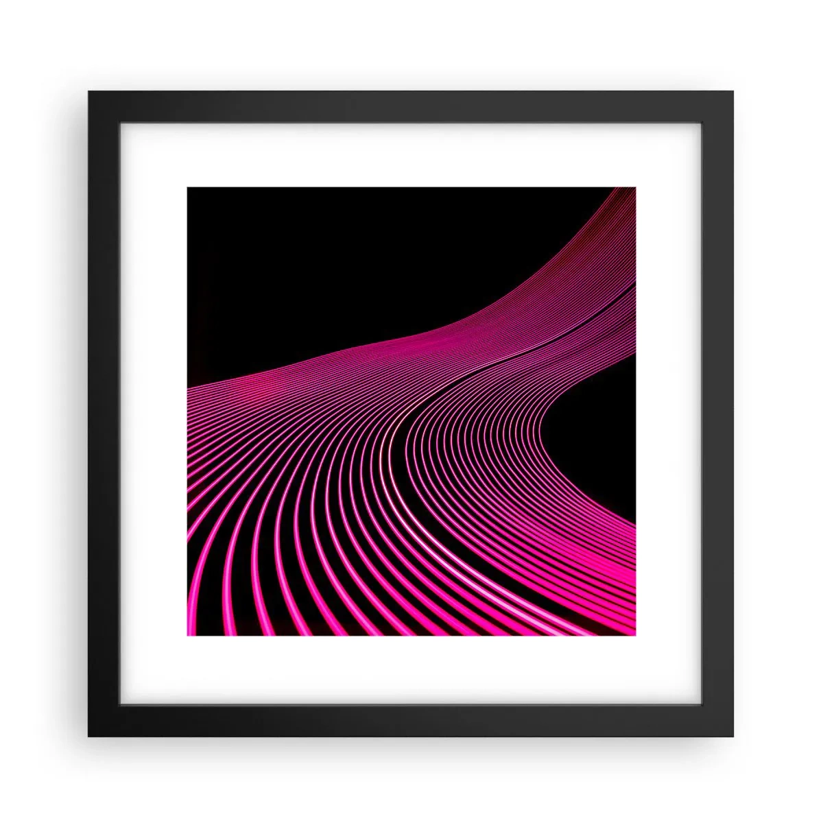 Póster en marco negro - Avenida de luz - 30x30 cm