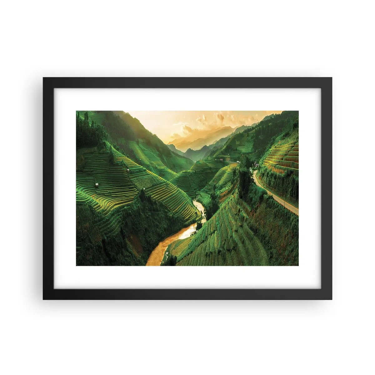 Póster en marco negro - Valle vietnamita - 40x30 cm