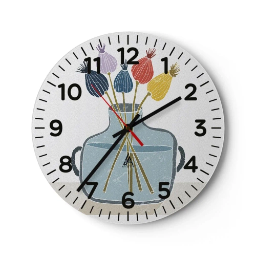 Reloj de pared - Reloj de vidrio - Como una semilla de amapola - 40x40 cm