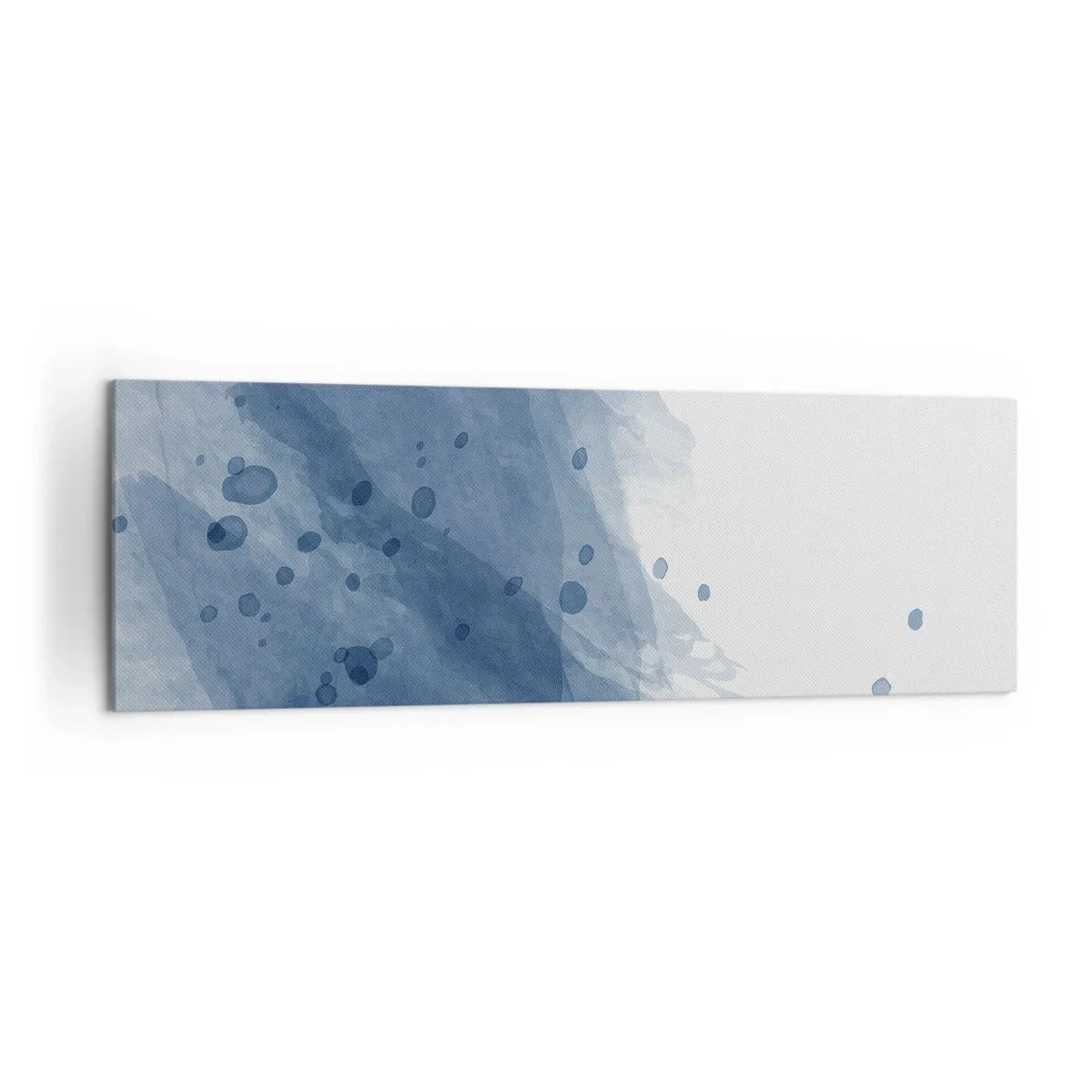 Cuadro sobre lienzo - Impresión de Imagen - Manchas y rayas abstractas en tonos azules - 160x50cm - Tul azul - Decoración de pared moderna para salón y dormitorio ARTTOR
